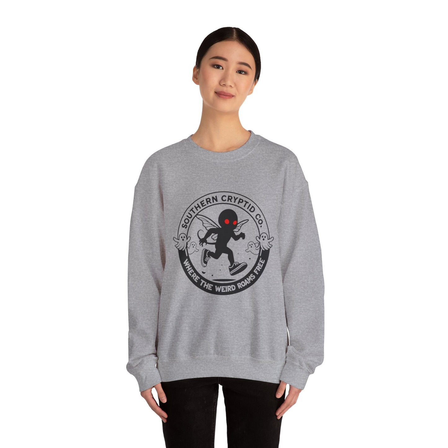 Unisex Cryptid Runner crewneck sweatshirt with cryptid emblem – Southern Cryptid Co.