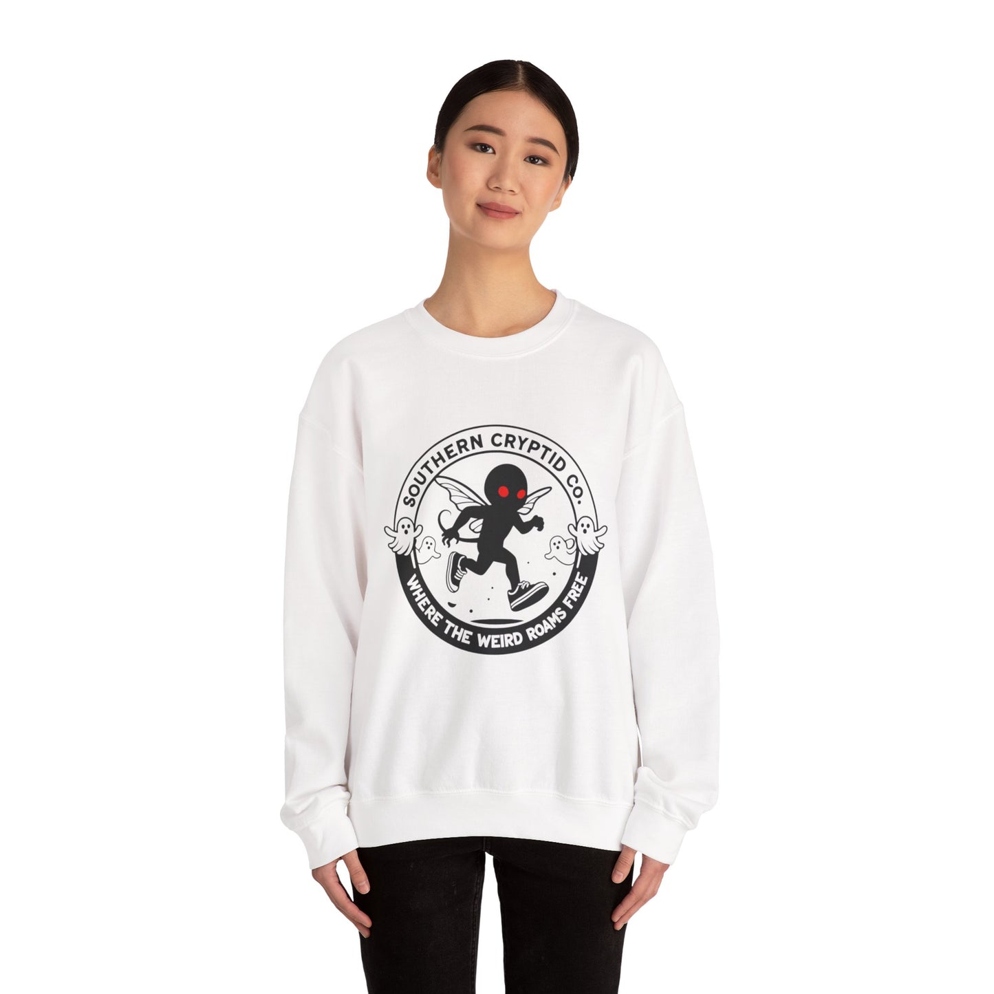 Unisex Cryptid Runner crewneck sweatshirt with cryptid emblem – Southern Cryptid Co.