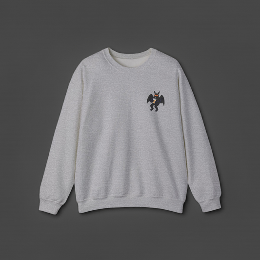 Mothman embroidered crewneck sweatshirt, cryptid creature design on chest – Southern Cryptid Co.